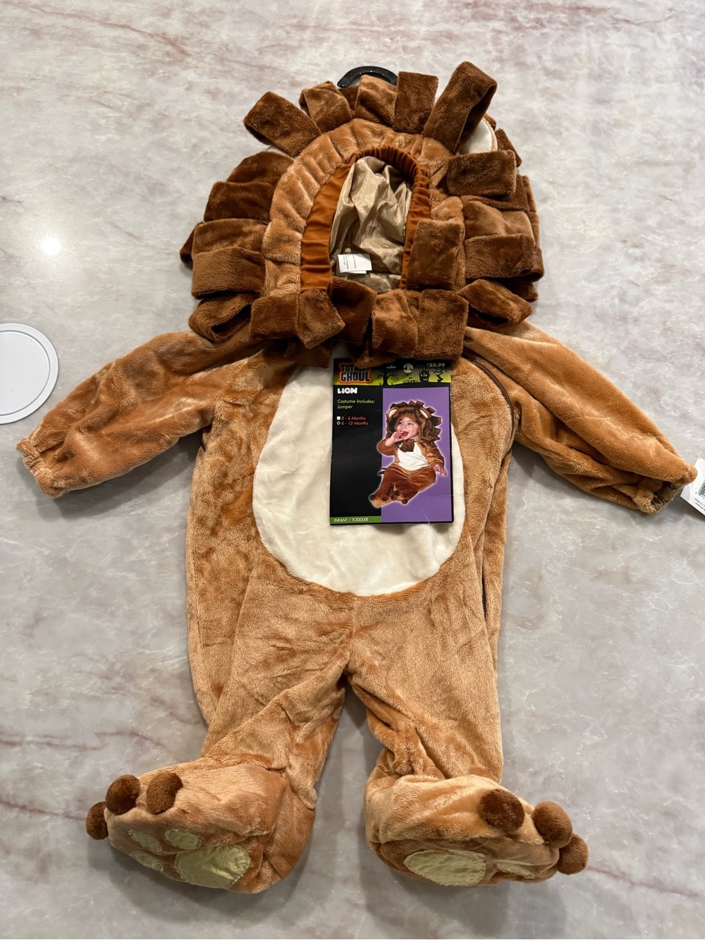 Plush Brown Lion Baby 6-12 Month Costume Halloween Jumper New